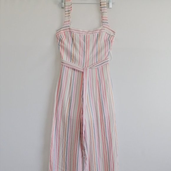 Mi Ami Francescas Womens Pink Multi Striped Pantsuit Jumpsuit Romper S New - Picture 1 of 8